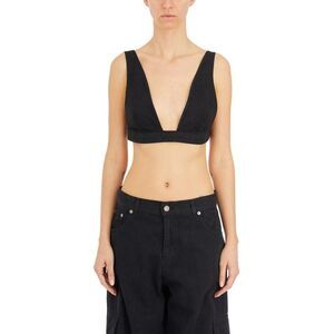 HAIKURE V-Neck Sleeveless Crop Top Women BLACK T-Shirts & Tops